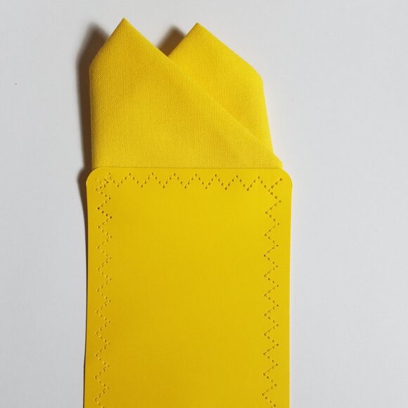 New - Sunflower Yellow Cotton Pre-Folded Pocket Square Handkerchief Insert - Picture 3 of 7